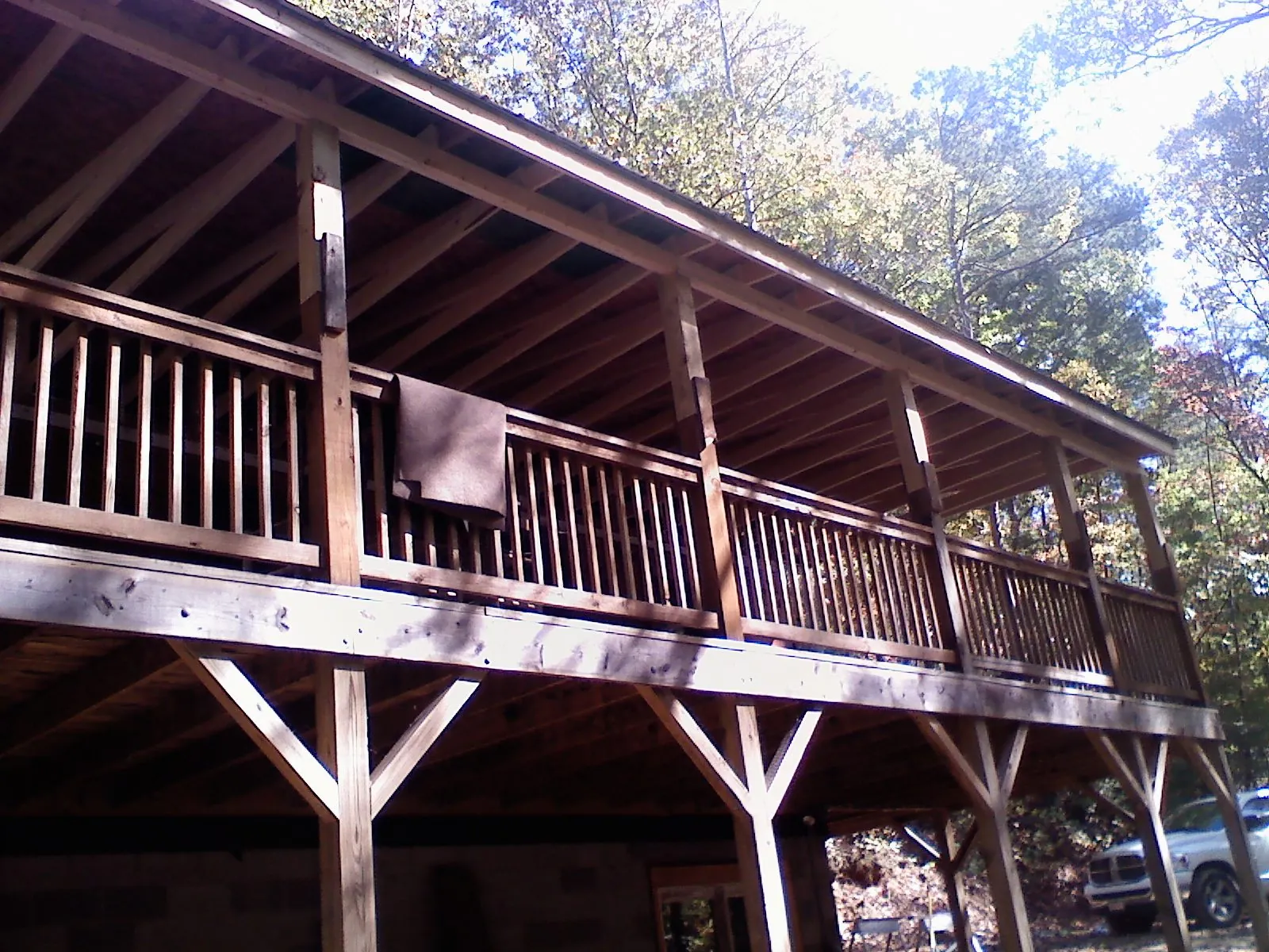 Timber framing under a new elevated porch and deck — Roof Leak Repair in Mont Clare by Roofing Brothers